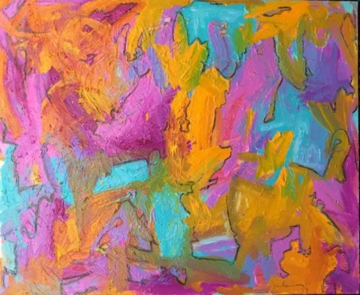 Pintura intitulada "Romântico" por Marcus Jacobina, Obras de arte originais, Óleo Montado em Painel de madeira