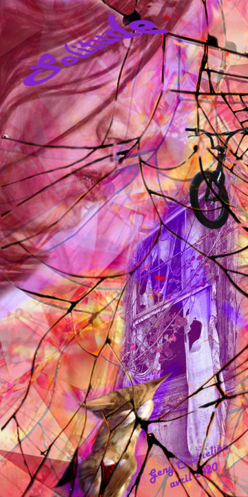 Digital Arts titled "Solitude" by Geny Chanteline, Original Art, Digital Painting Mounted on Stretcher frame
