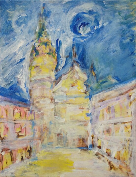 Painting titled "St. Elizabeth street" by Marek Kováč, Original Art, Acrylic