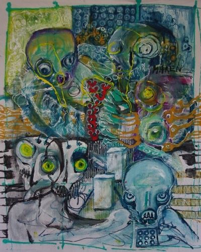 Painting titled "near death experien…" by Maren, Original Artwork