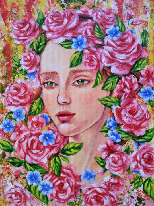 Картина под названием "Nymph" - Maretta Elsalieva, Подлинное произведение искусства, Акрил