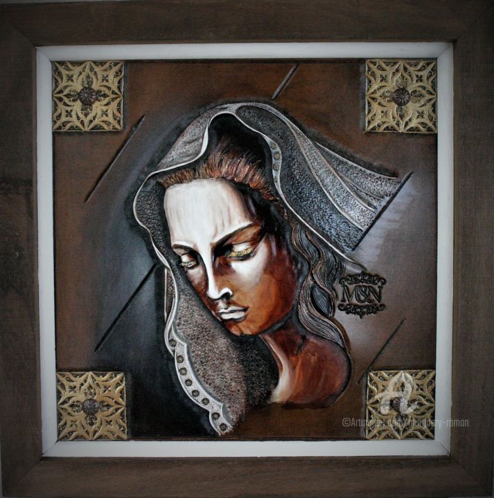 Peinture intitulée "Mater dolorosa" par Margaery, Œuvre d'art originale, Acrylique Monté sur Panneau de bois