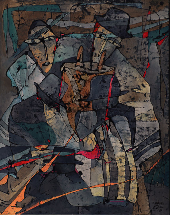 Painting titled "simchat-tora.jpg" by Margalit (Malgorzata Krasucka), Original Art,