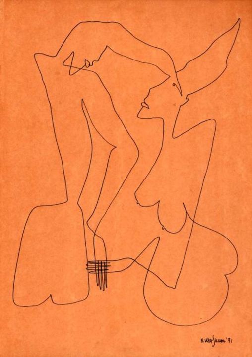 Drawing titled "erotyk 3" by Margalit (Malgorzata Krasucka), Original Artwork