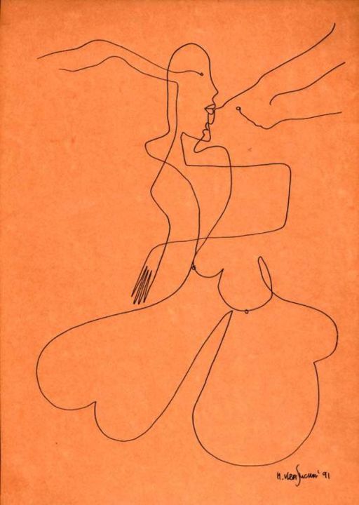 Dibujo titulada "erotyk 4" por Margalit (Malgorzata Krasucka), Obra de arte original