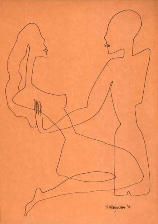 Dibujo titulada "erotyk 6" por Margalit (Malgorzata Krasucka), Obra de arte original