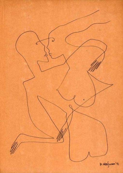 Disegno intitolato "erotyk 7" da Margalit (Malgorzata Krasucka), Opera d'arte originale