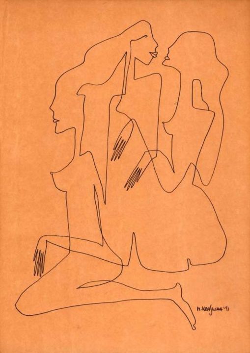 Disegno intitolato "erotyk 8" da Margalit (Malgorzata Krasucka), Opera d'arte originale