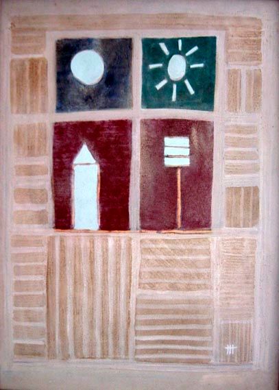 Peinture intitulée "ventana-50x70.jpg" par Marga Portela, Œuvre d'art originale
