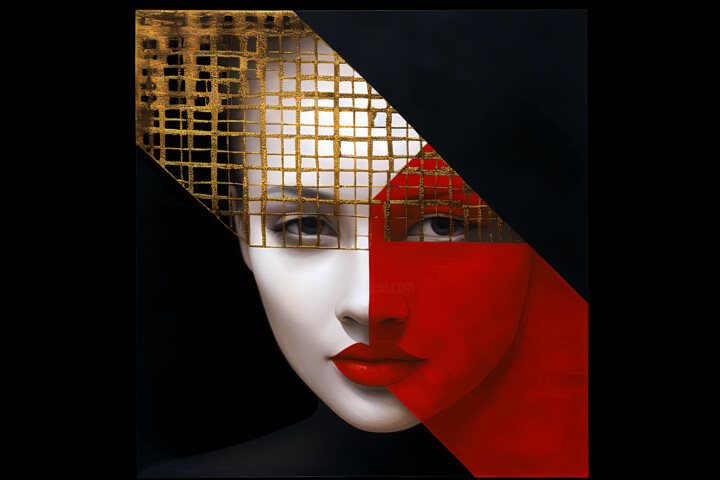 Arte digitale intitolato "Golden Cage" da Margaret Petrovska, Opera d'arte originale, Lavoro digitale 2D
