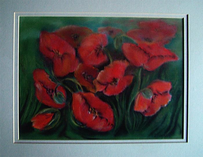 Painting titled "Poppies" by Margaret Zita Coughlan, Original Artwork