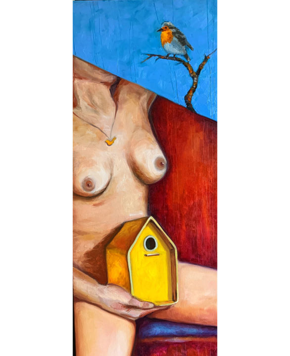 Painting titled "Spring 40x80" by Margarita Ado, Original Art, Oil