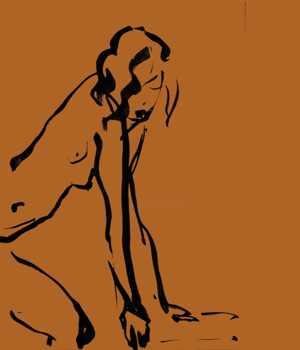 Digital Arts titled "Nude03" by Margarita Felis, Original Artwork, 2D Digital Work
