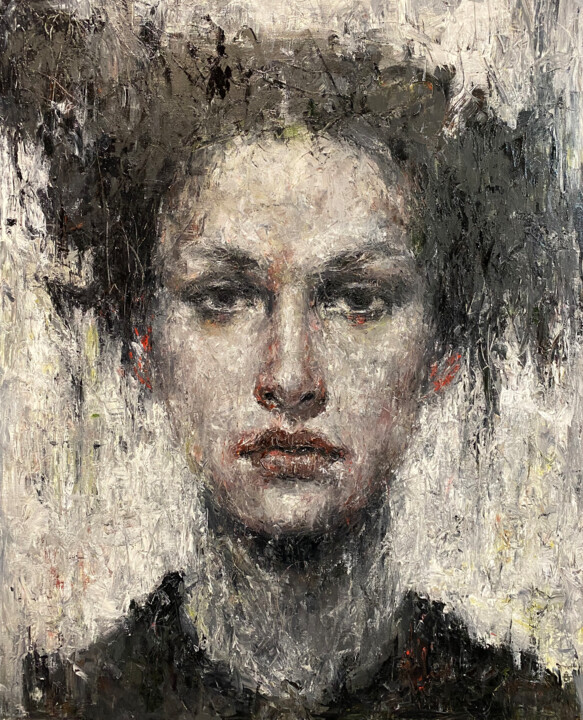 제목이 "BIRCH #40"인 미술작품 Margarita Ivanova로, 원작, 기름 나무 들것 프레임에 장착됨