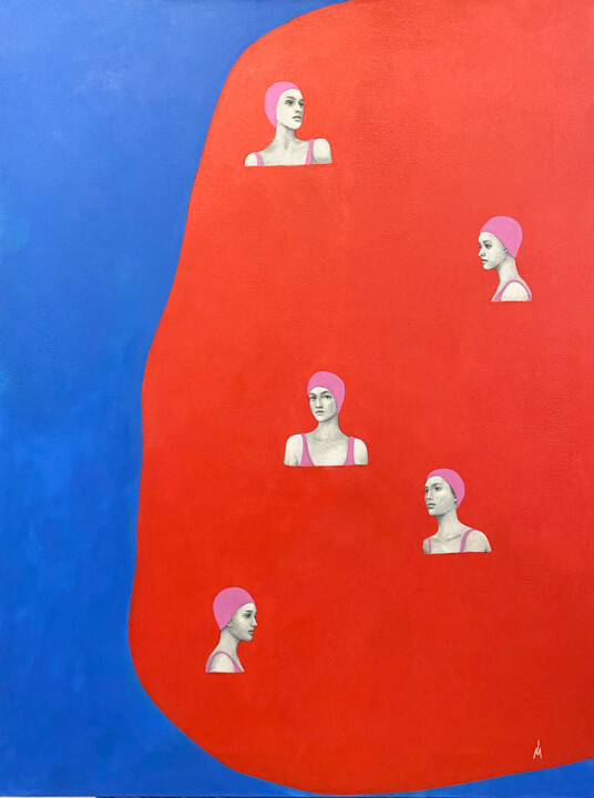Peinture intitulée "Red sea" par Margarita Ivanova, Œuvre d'art originale, Huile Monté sur Châssis en bois