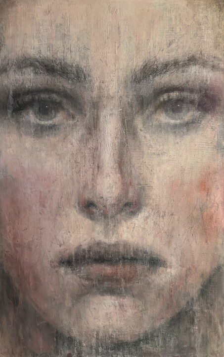Peinture intitulée "Eye contact" par Margarita Ivanova, Œuvre d'art originale, Huile Monté sur Châssis en bois