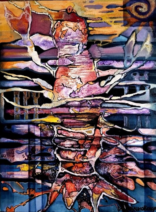 Картина под названием "Cancer emerges from…" - Margarita Malinovskaya, Подлинное произведение искусства, Масло