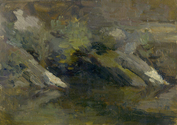 Картина под названием "River in Tuscany" - Margarita Simonova, Подлинное произведение искусства, Масло