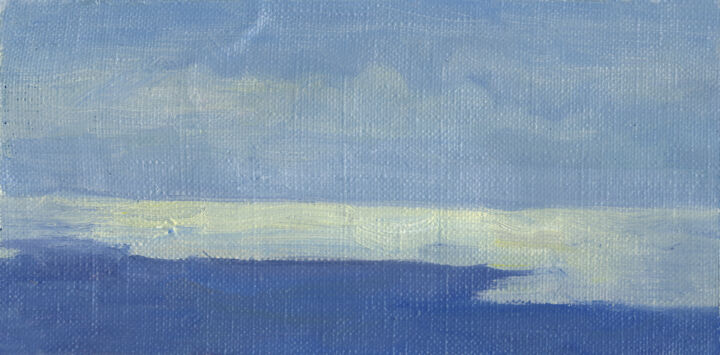 Картина под названием "Sea, view from the…" - Margarita Simonova, Подлинное произведение искусства, Масло