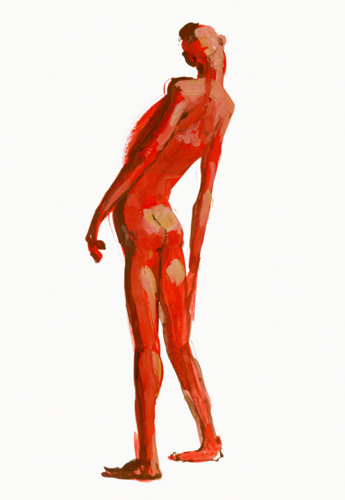Dibujo titulada "Dancer 4" por Margarita Simonova, Obra de arte original, Gouache