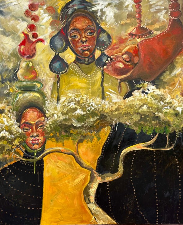 Pintura intitulada "Three friends" por Margarita Smirnova, Obras de arte originais, Óleo