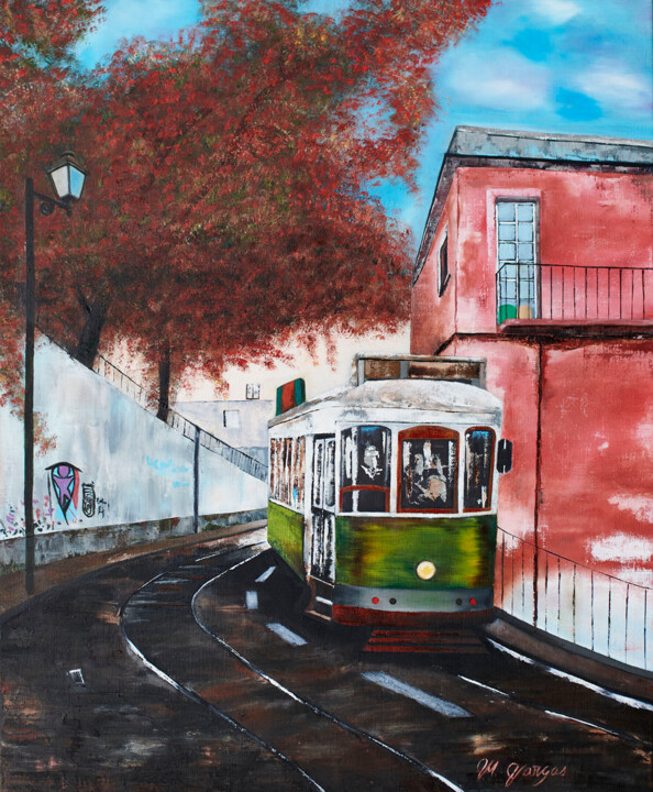 Pintura titulada "Lisbonne" por Margarita Vargas, Obra de arte original, Oleo Montado en Bastidor de camilla de madera