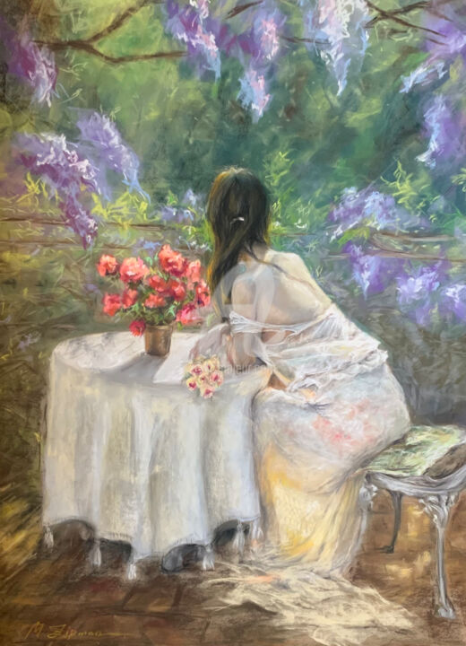Painting titled "Этюд 8. Серия Люди" by Margarita Zipman, Original Artwork, Pastel
