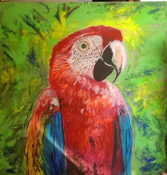 Pintura titulada "Loro" por Margherita Minto, Obra de arte original, Acrílico