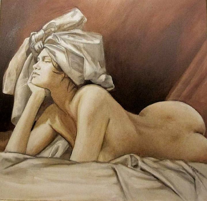 Pittura intitolato "Nudo" da Studio D'Arte, Opera d'arte originale, Olio