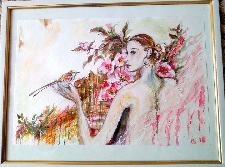Malarstwo zatytułowany „Весна” autorstwa Mulberry, Oryginalna praca, Akwarela