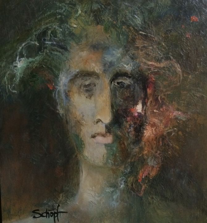 Painting titled "Renaissance man" by Margo Schopf, Original Artwork, Oil