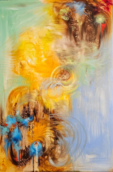Картина под названием "Mother Universe" - Margo Tartart, Подлинное произведение искусства, Масло