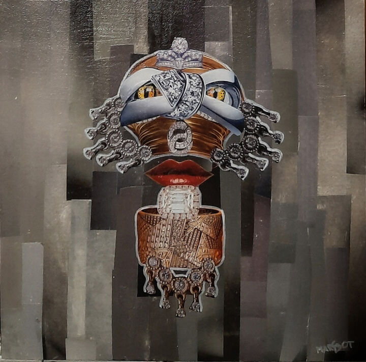 Collages intitulée "Jour après1..." par Margot G Delhomme, Œuvre d'art originale, Collages Monté sur Carton