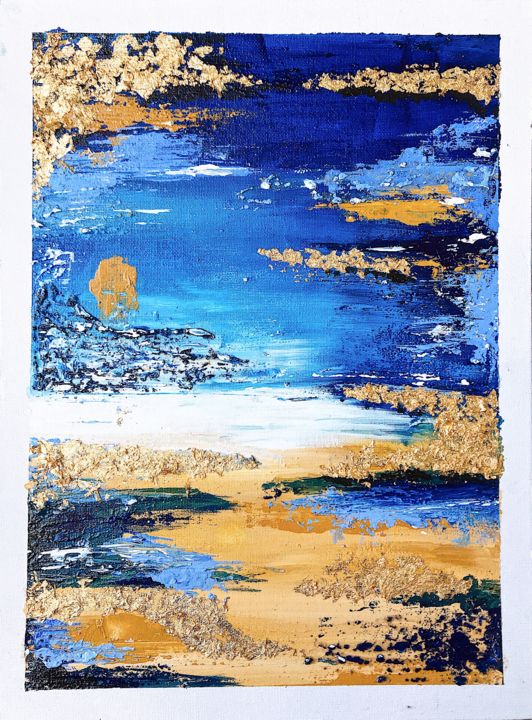 Peinture intitulée ""La plage 03"" par Margot Lecouvez, Œuvre d'art originale, Acrylique