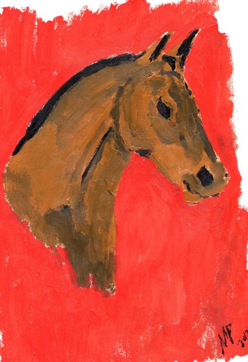 Pittura intitolato "cavalo.jpg" da Margot Pellegrini, Opera d'arte originale