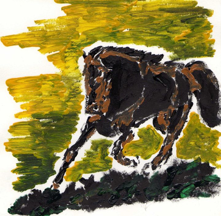 Pittura intitolato "cavalo3.jpg" da Margot Pellegrini, Opera d'arte originale