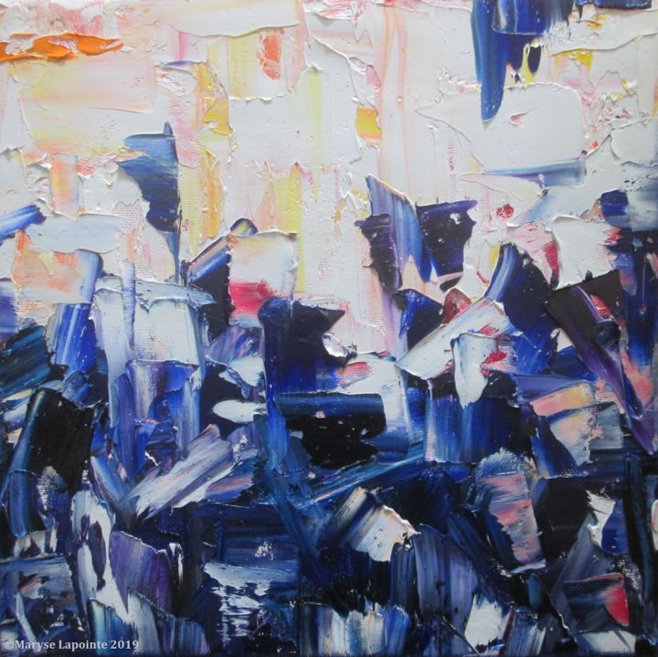 Pittura intitolato "Lumiere boréale 2/N…" da Maryse Lapointe, Opera d'arte originale, Olio