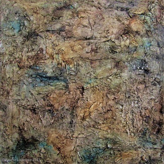 Peinture intitulée "Fossiles I" par Maryse Lapointe, Œuvre d'art originale, Huile