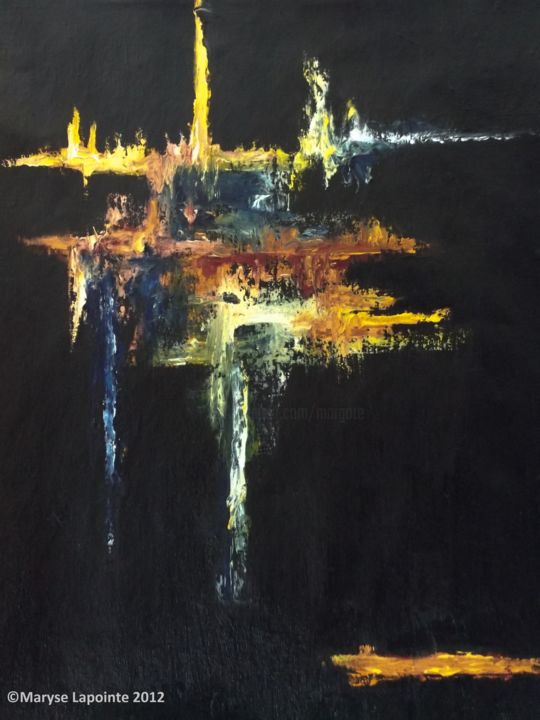 Malerei mit dem Titel "Scherzo 3" von Maryse Lapointe, Original-Kunstwerk, Öl