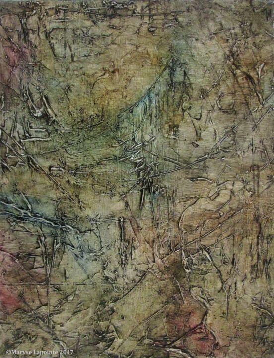 Peinture intitulée "Fossiles 7" par Maryse Lapointe, Œuvre d'art originale, Huile