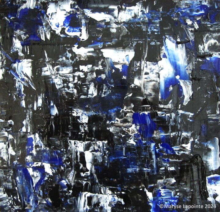 绘画 标题为“Black&White Blues” 由Maryse Lapointe, 原创艺术品, 丙烯