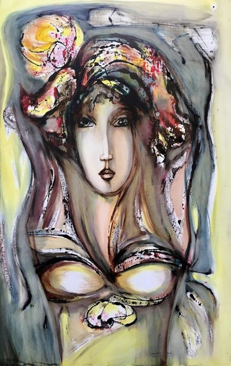 Painting titled "Actress" by Mariam Hambaryan, Original Artwork, Oil