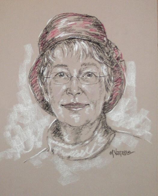 Drawing titled "La dame au chapeau!" by Marguerite Vanasse (Fleur'Art Maggie), Original Artwork, Other