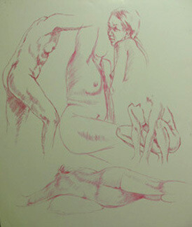 Drawing titled "Les poses" by Marguerite Vanasse, Original Artwork, Other