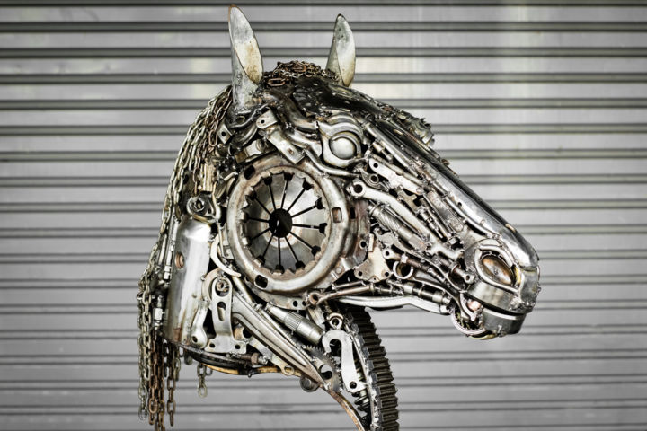 Harde wind nemen tactiek Horse Metal Art - Cheval De Métal, Sculptuur door Mari9art Metal Art  Sculpture | Artmajeur