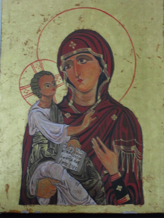 Painting titled "madonna-odighitria.…" by Maria Adelaide Lamesa, Original Artwork