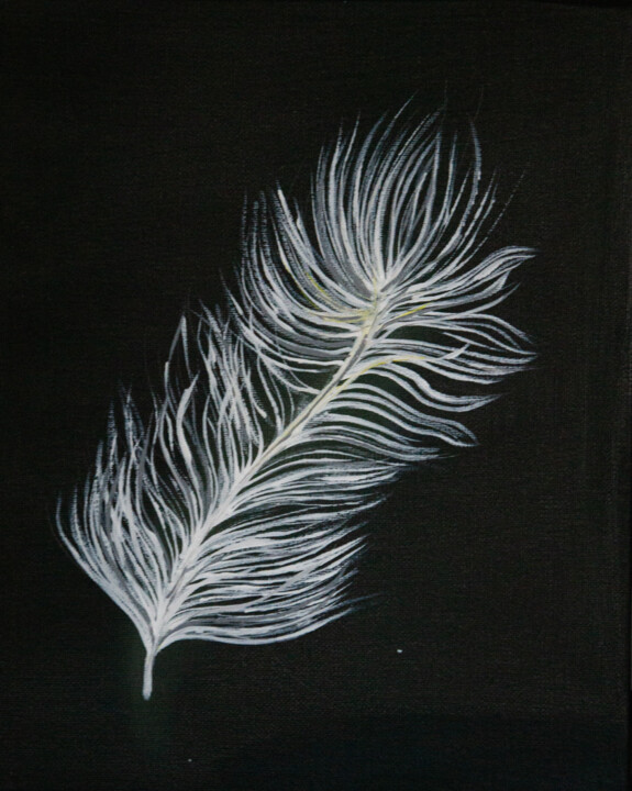 Painting titled "Feather" by Maria Afanassiev, Original Artwork, Acrylic