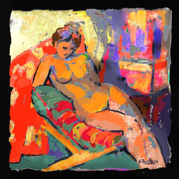 Painting titled "mujer-35x35.jpg" by Maria Angelica Ortuzar Cariola, Original Art,