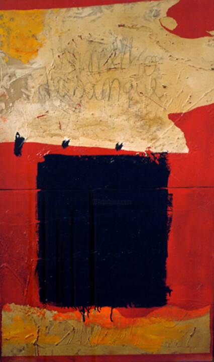 Pintura intitulada "Vermelho de Sangue" por Maria Antónia Santos, Obras de arte originais, Óleo Montado em Armação em madeira