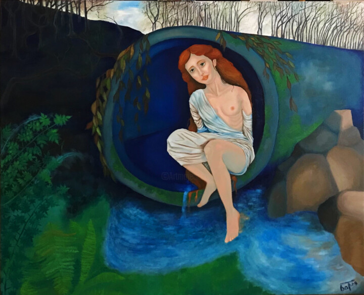 Schilderij getiteld "Лесная нимфа. Наши…" door Maria Barmina, Origineel Kunstwerk, Olie